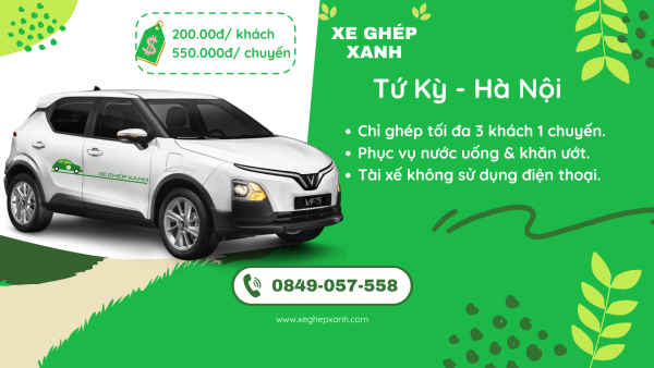 Xe ghép Tứ Kỳ Hà Nội chỉ ghép 3 khách 1 chuyến