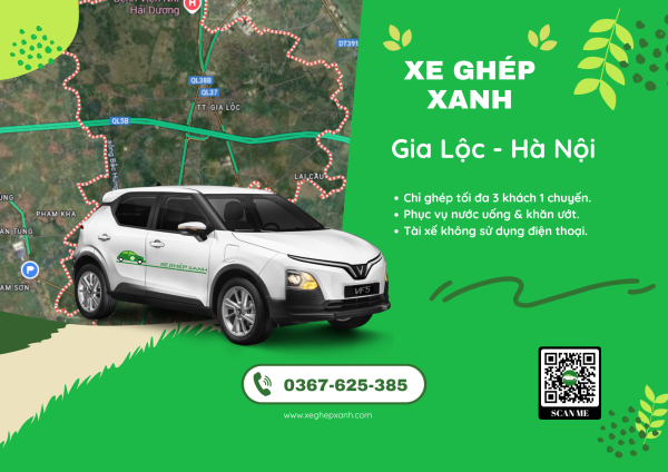 Xe ghép Gia Lộc Hà Nội chỉ ghép 3 khách 1 chuyến 150k